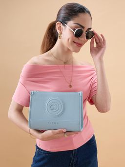 Caprese - Women Suite Blue Medium Sling Bag with Detachable Strap