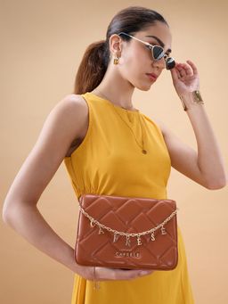 Caprese - Women Winter Tan Medium Sling Bag with Detachable Strap
