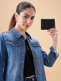 Caprese - Women Suite Black Medium Flap Wallet