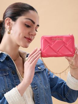 Caprese - Women Winter Pink Zip Around Small Wallet