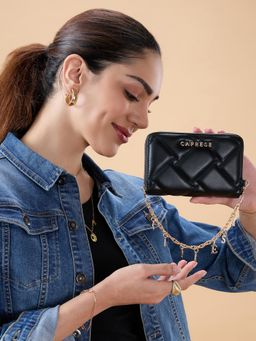 Caprese - Women Winter Black Zip Around Small Wallet