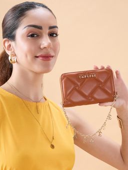 Caprese - Women Winter Tan Zip Around Small Wallet