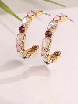 Lilly & Sparkle - Gold-Plated Contemporary Half Hoop Earrings
