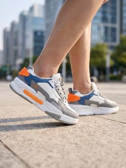 JQR - SIGNATURE White And Grey Men Sneakers