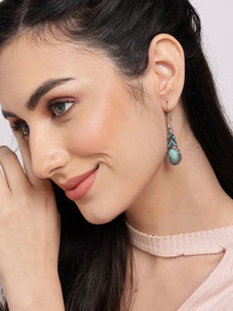 Sohi - Blue Contemporary Drop Earrings