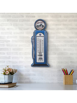 HomeTown - Route 66 Metal Petrol Pump Wall Decor In Blue