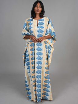 Azurina - Multi-Color Cotton Printed Kaftan