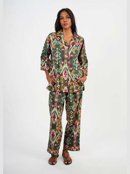 Azurina - Multi-Color Pure Cotton Printed Top and Pant