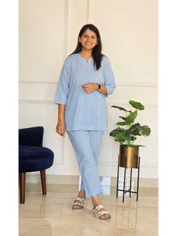 Pink Tree - Blue Lounge Wear Kurti and Pant