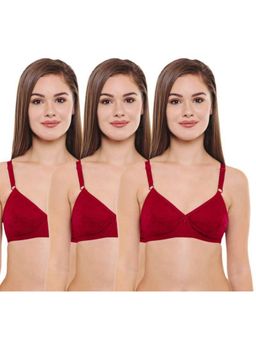 Bodycare - Pack of 3 Premium Perfect Coverage Bra In Red Colour