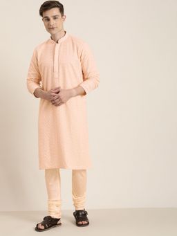 Vastramay - Mens Pink Georgette Kurta and Pyjama (Set of 2)