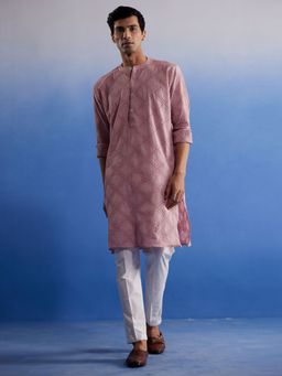 Vastramay - Mens Pink Cotton Kurta and Pyjama (Set of 2)