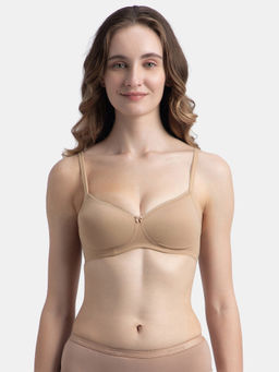 Jockey - 1723 Wire Free Padded Cotton Elastane Medium Coverage T-Shirt Bra - Almondine