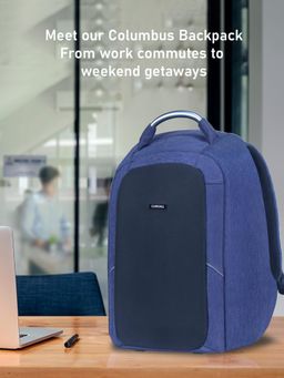 CARRIALL - Columbus Plus Blue Laptop Backpack - Anti-Theft and USB port