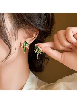 ESTAILO FASHION - Green Zen Bamboo Drop Earrings for women