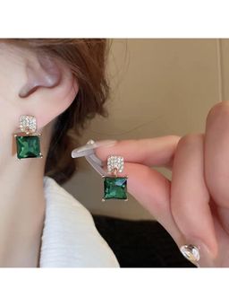 ESTAILO FASHION - Green Emerald Royale Drops Earrings for Women