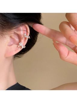 ESTAILO FASHION - White Ribbon Muse Ear Cuffs Earrings for Women