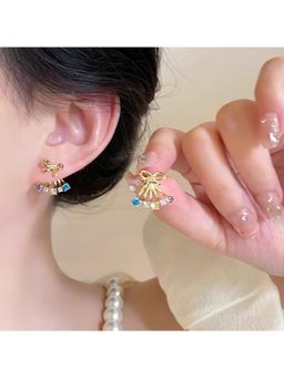 ESTAILO FASHION - White Rainbow Ribbon Radiance Earrings for Women