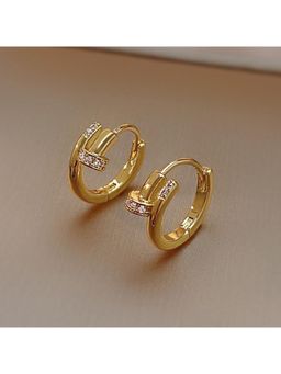 ESTAILO FASHION - White Radiant Edge Huggie Earrings for women