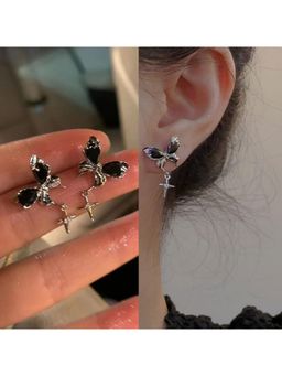 ESTAILO FASHION - Black Celestial Dusk Wings Earrings for Women