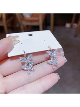 ESTAILO FASHION - White Starlight Flutter Dangles Earrings for Women