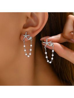 ESTAILO FASHION - White Starfish Shore Cascades Earrings for Women