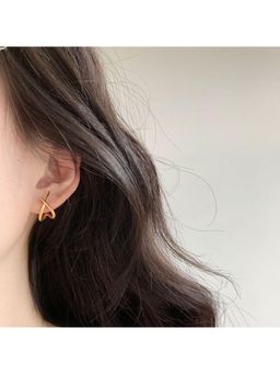 ESTAILO FASHION - Gold Linear Intersection Studs Earrings for Women