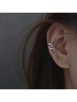 ESTAILO FASHION - Silver Nexus Serpent Earcuff Earrings