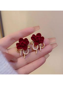 ESTAILO FASHION - Red Velvet Rose Gazebos Earrings