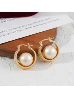 ESTAILO FASHION - White Gilded Moon Arcs Hoop Earrings