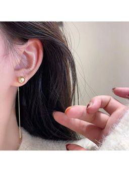ESTAILO FASHION - Gold Golden Orbit Tassels Earrings