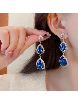 ESTAILO FASHION - Blue Oceanic Glow Tassels Drop Earrings