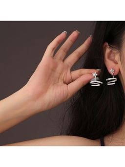 ESTAILO FASHION - White Cosmic Coil Earrings