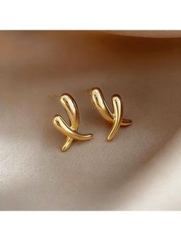 ESTAILO FASHION - Gold Golden Luxe Tilt Earrings