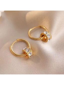 ESTAILO FASHION - White Luminous Barrel Hoops Earrings