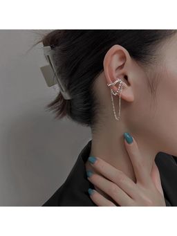 ESTAILO FASHION - White Midnight Streamer Cuffs Earrings