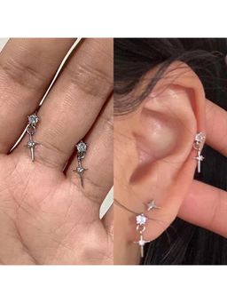 ESTAILO FASHION - White Starlight Cross Cascades Earrings