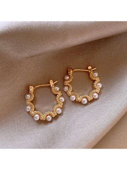 ESTAILO FASHION - White Luminous Wave Hoop Earrings