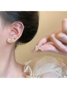 ESTAILO FASHION - White Stardust Ribbon Studs Earrings