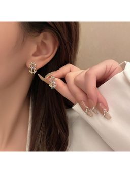 ESTAILO FASHION - White Money-Move Minis Stud Earrings