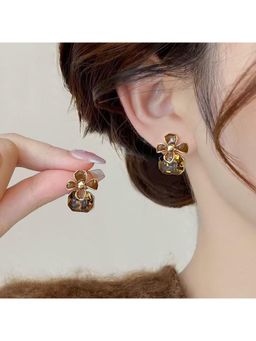 ESTAILO FASHION - Brown Smoky Quartz Petals Earrings