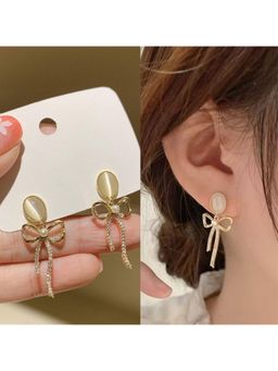ESTAILO FASHION - White Moonlit Coquette Drops Earrings
