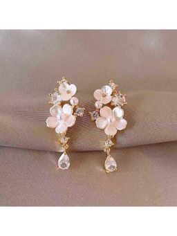 ESTAILO FASHION - White Blossom Grace Dangle Earrings