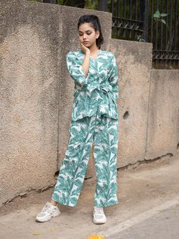 Laado - Green Tropical Print Co-Ord (Set of 2)