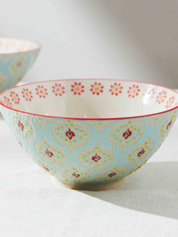 Chumbak - Ikat Fusion Medium Serving Bowl Blue