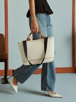MIRAGGIO - Ivory Pu Women Tote Bag