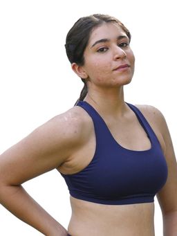 TFW - High Support Sports Bra with Strappy Back Blue