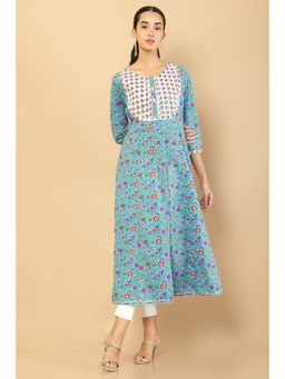 Soch - Women Blue Printed Kurta
