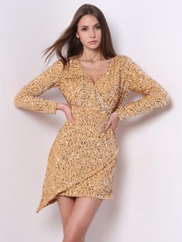 VERO MODA - Yellow Embellished Mini Dress