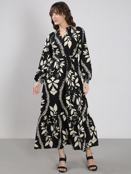VERO MODA - Black Printed Maxi Dress and Belt